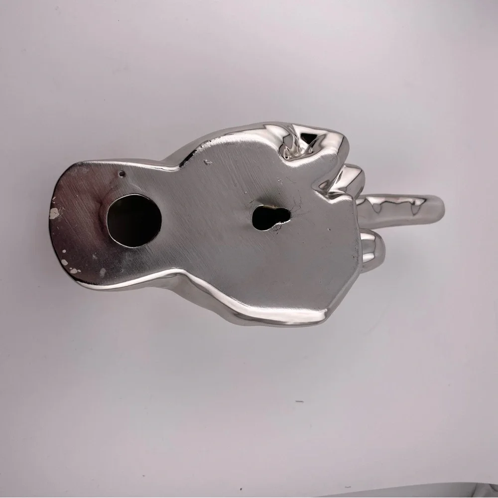 Silver Middle Finger hand Wall Mount - 9
